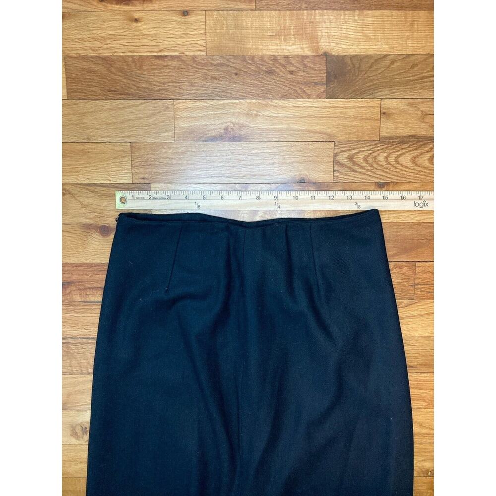 Eddie Bauer Maxi Skirt Womens Size 10 Long Lined Black Wool Blend Side Slit - Picture 5 of 7